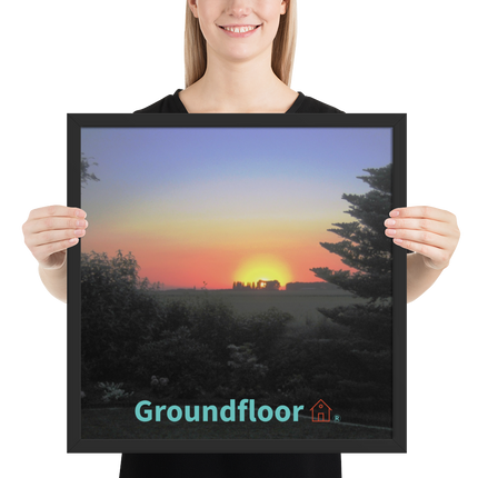 Beautiful Sunset Sinari Framed photo paper poster with Groundfloor with House Logo
