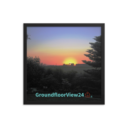 Beautiful Sunset Sinari Framed photo paper poster with groundfloorview24 with House Logo