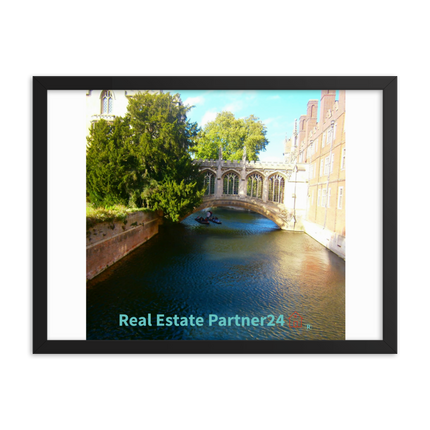 Beautiful Canel Framed photo paper poster with realestatepartner24 with house Logo