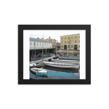 Boat on Water Framed photo paper poster with realestatematching without key Logo