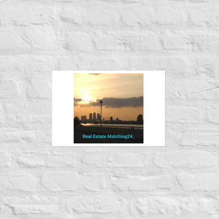 Majestic Sunset Photo paper poster with realestatematching24 without key Logo