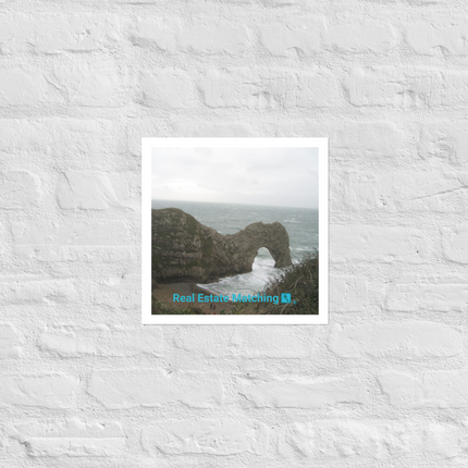 Coastal Escape Photo paper poster with realestatematching with key Logo