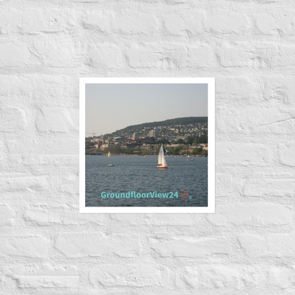 Beautiful River & Hills Sinari Photo paper poster with groundfloorview24 with House Logo