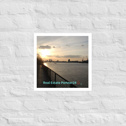 Awesome River View Photo paper poster with realestatepartner24 with house Logo
