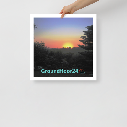 Beautiful Sunset Sinari Photo paper poster with Groundfloor24 with House Logo