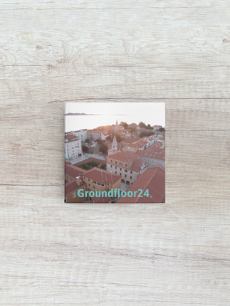 Roof Sunset View Poster with hangers with Groundfloor24 without House Logo