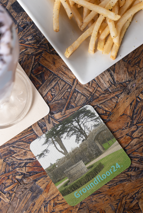 Nature's Wonders Cork-back coaster with Groundfloor24 without House Logo