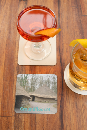 Village Charm Cork-back coaster with Groundfloor24 without House Logo