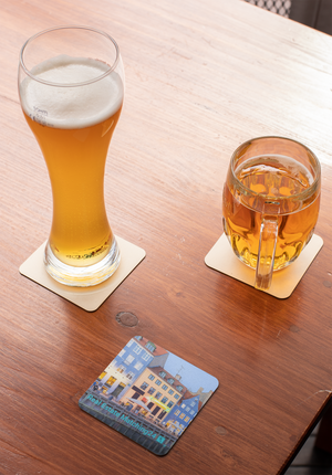 Nyhavn Cork-back coaster with Real Estate Matching Logo