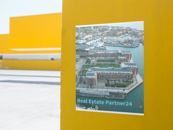 Nice City Poster with realestatepartner24 with house Logo