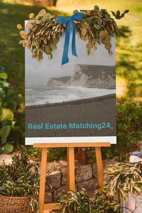 Waves and Sand Photo paper poster with realestatematching24 without key Logo