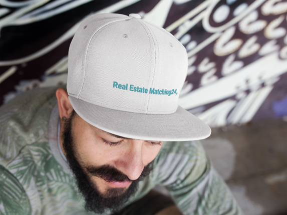 Albania Snapback Hat Real Estate Matching24 with 3 Logos.