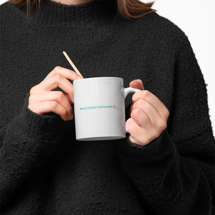 Black Glossy Mug with Real Estate Partner24 Logo