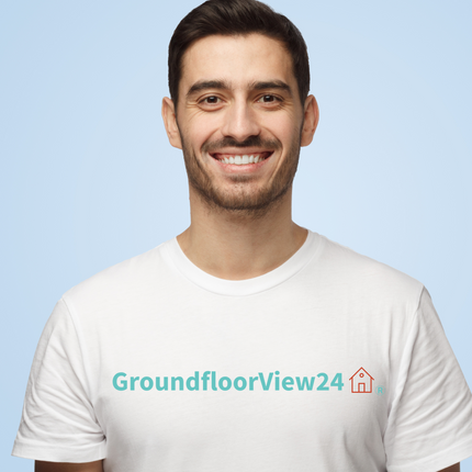 Unisex organic cotton t-shirt Groundfloorview24 with House