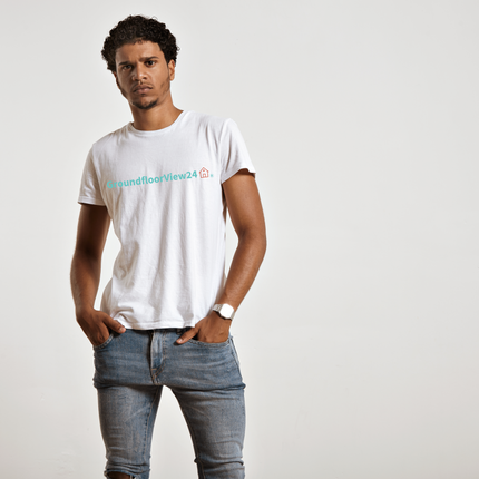 Unisex organic cotton t-shirt Groundfloorview24 with House