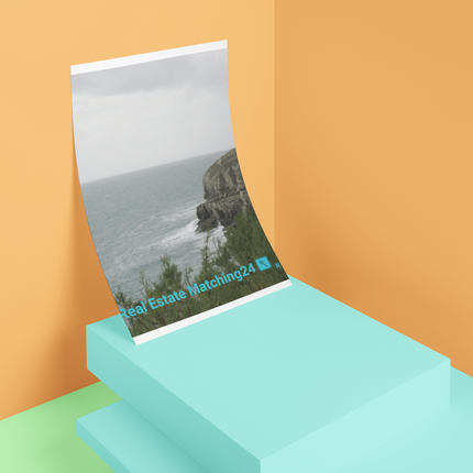 Seaside Serenity Photo paper poster with realestatematching24 with key Logo