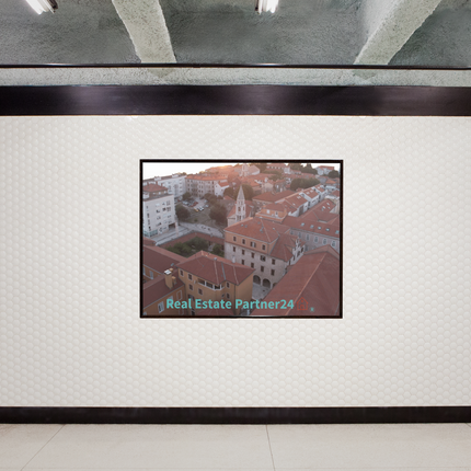 Roof Sunset View Framed poster with realestatepartner24 with house Logo