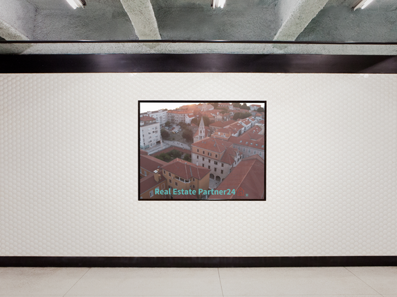 Roof Sunset View Framed poster with realestatepartner24 with house Logo