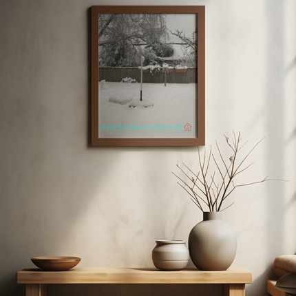 Winter Wonderland Thin canvas with realestatepartner24 with house Logo