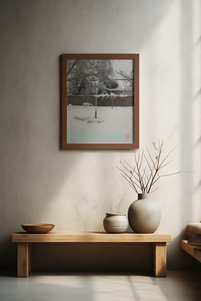Winter Wonderland Thin canvas with realestatepartner24 with house Logo