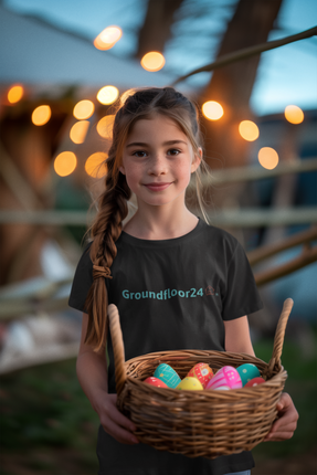 Organic cotton kids t-shirt with Groundfloor24 Logo