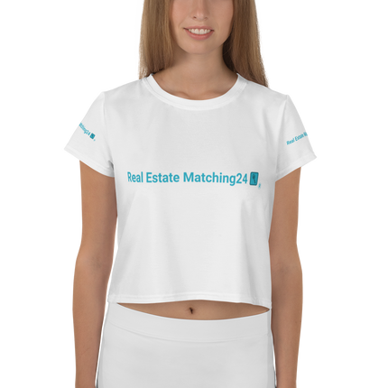 All-Over Print Crop Tee with Real Estate Matching24 Logo