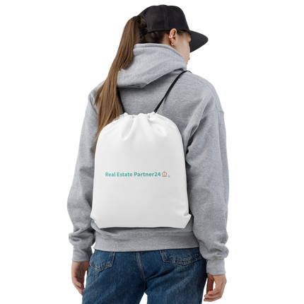 Drawstring bag with Real Estate Partner24 Logo