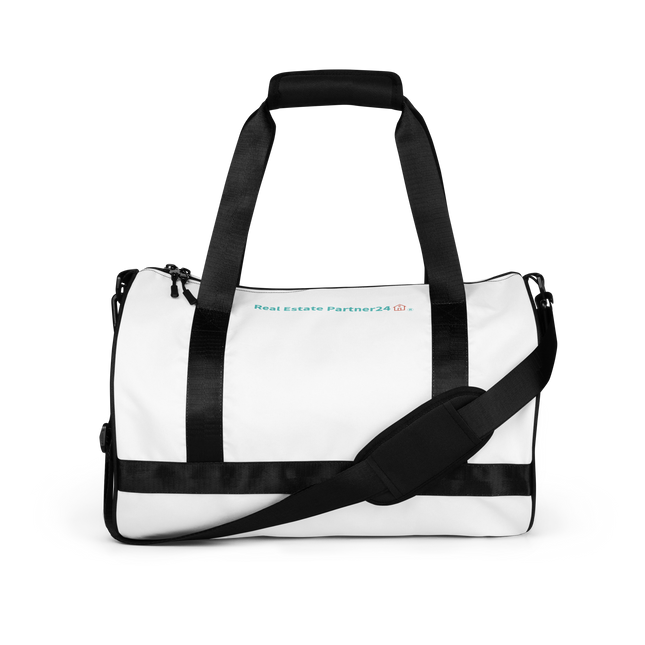 All-over print gym bag with Real Estate Partner24 Logo