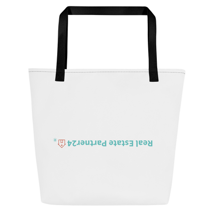 All-Over Print Large Tote Bag with Real Estate Partner24 Logo