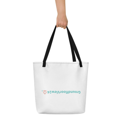 All-Over Print Large Tote Bag Groundfloorview24 with House