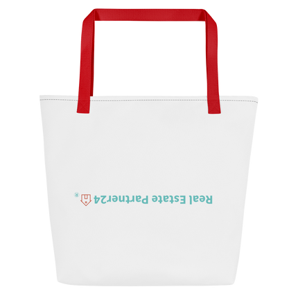 All-Over Print Large Tote Bag with Real Estate Partner24 Logo