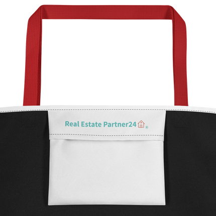 All-Over Print Large Tote Bag with Real Estate Partner24 Logo