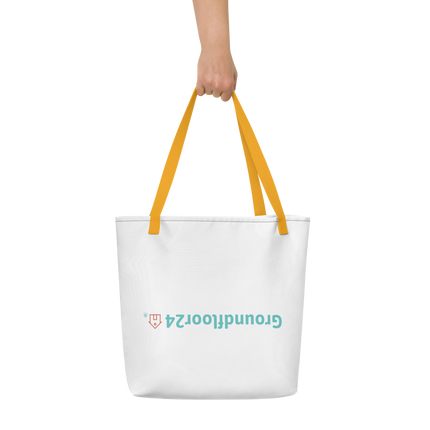All-Over Print Large Tote Bag with Groundfloor24 Logo