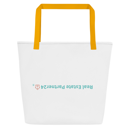 All-Over Print Large Tote Bag with Real Estate Partner24 Logo