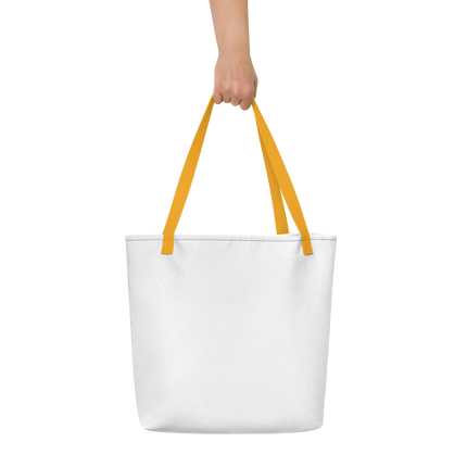 All-Over Print Large Tote Bag with Real Estate Matching24 Logo
