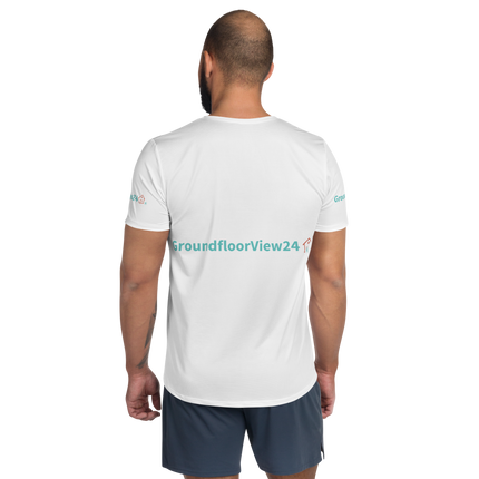 All-Over Print Men's Athletic T-shirt Groundfloorview24 with House