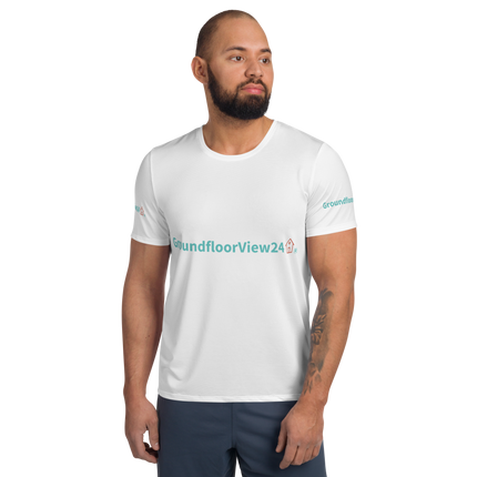 All-Over Print Men's Athletic T-shirt Groundfloorview24 with House