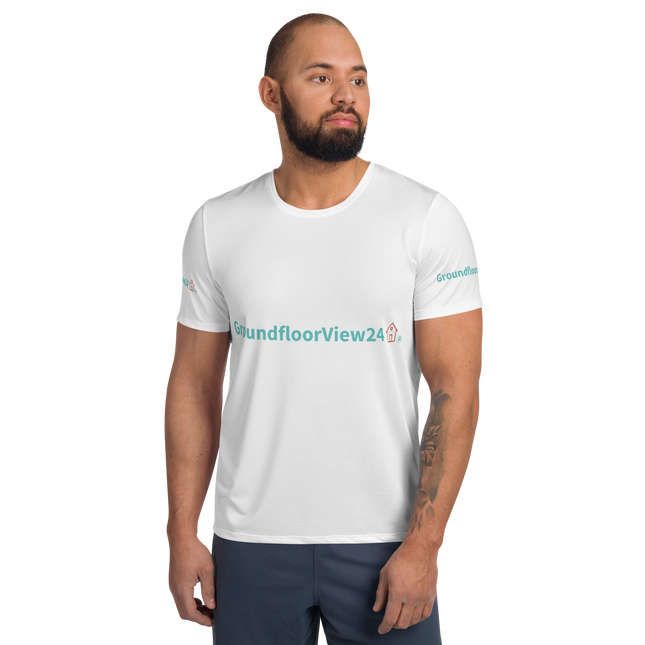 All-Over Print Men's Athletic T-shirt Groundfloorview24 with House