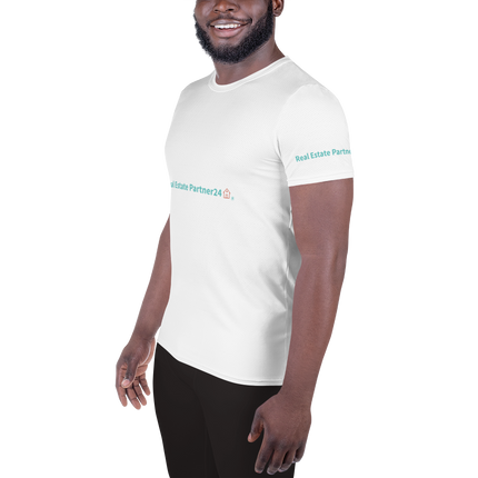 All-Over Print Men's Athletic T-shirt with Real Estate Partner24 Logo