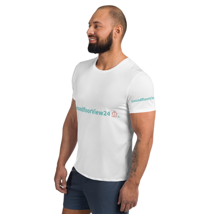 All-Over Print Men's Athletic T-shirt Groundfloorview24 with House