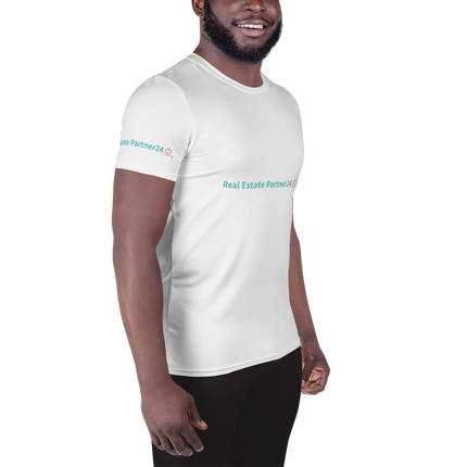 All-Over Print Men's Athletic T-shirt with Real Estate Partner24 Logo