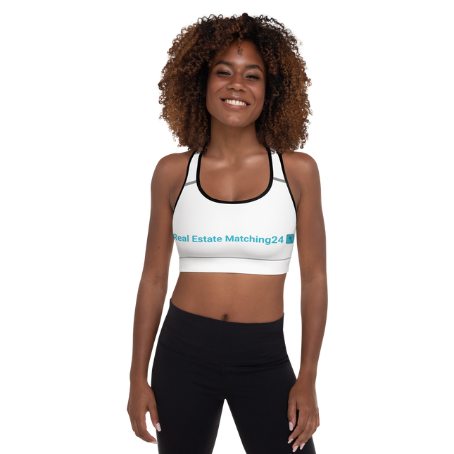 Padded Sports Bra with Real Estate Matching24 Logo