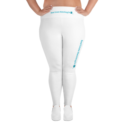 All-Over Print Plus Size Leggings with Real Estate Matching24 Logo