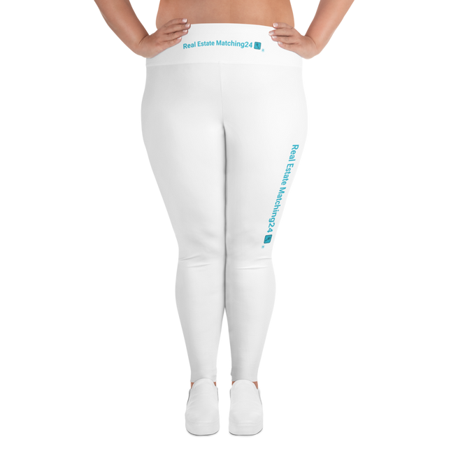 All-Over Print Plus Size Leggings with Real Estate Matching24 Logo