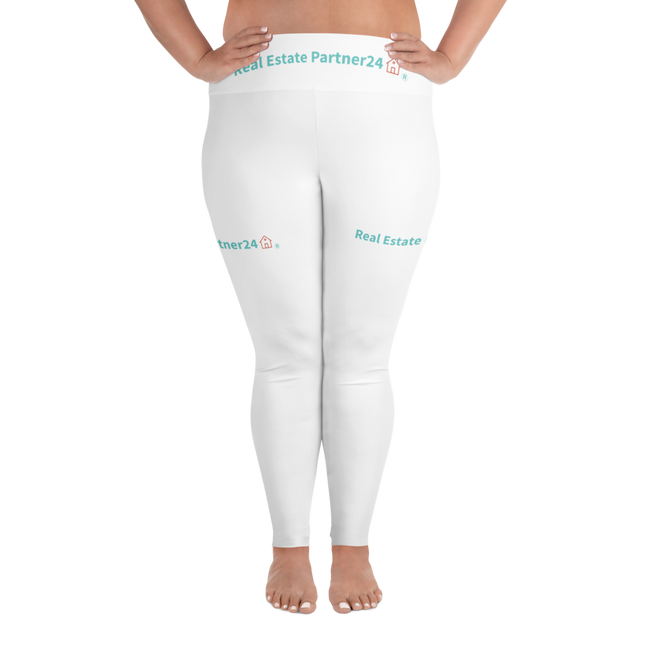 All-Over Print Plus Size Leggings with Real Estate Partner24 Logo