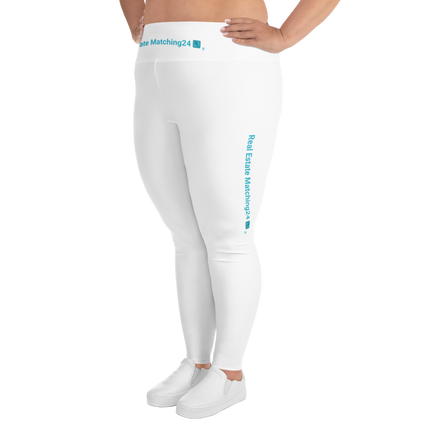 All-Over Print Plus Size Leggings with Real Estate Matching24 Logo