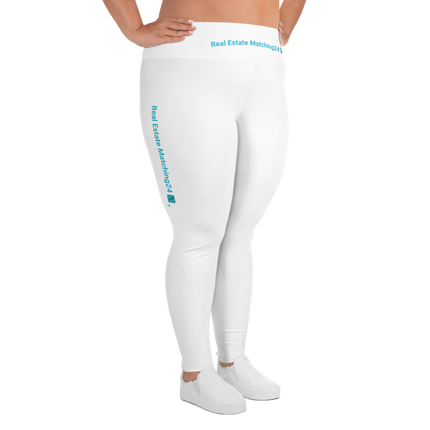 All-Over Print Plus Size Leggings with Real Estate Matching24 Logo