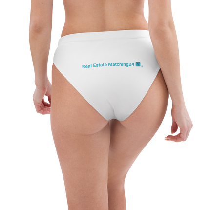 Recycled high-waisted bikini bottom with Real Estate Matching24 Logo