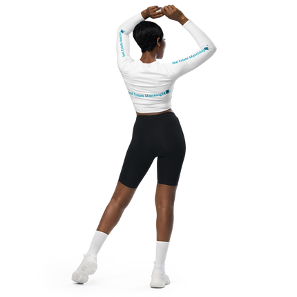 Recycled long-sleeve crop top with Real Estate Matching24 Logo