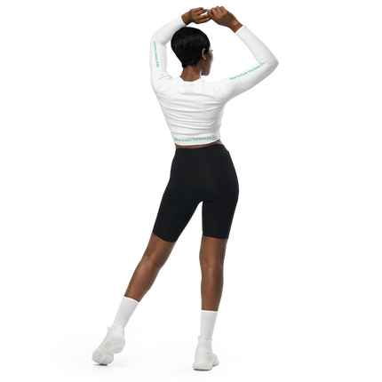 Recycled long-sleeve crop top with Real Estate Partner24 Logo